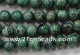 CPT205 15.5 inches 8mm round green picture jasper beads