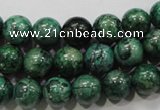 CPT206 15.5 inches 10mm round green picture jasper beads