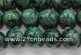 CPT207 15.5 inches 12mm round green picture jasper beads