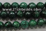 CPT215 15.5 inches 10mm faceted round green picture jasper beads