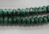 CPT222 15.5 inches 5*8mm faceted rondelle green picture jasper beads