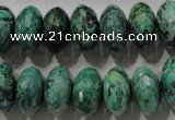 CPT225 15.5 inches 9*16mm faceted rondelle green picture jasper beads