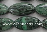 CPT246 15.5 inches 15*30mm marquise green picture jasper beads