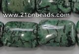 CPT250 15.5 inches 18*25mm rectangle green picture jasper beads