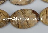 CPT254 15.5 inches 20*30mm oval picture jasper beads wholesale