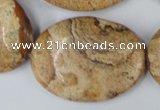 CPT256 15.5 inches 30*40mm oval picture jasper beads wholesale