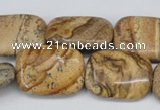 CPT261 15.5 inches 18*25mm rectangle picture jasper beads wholesale