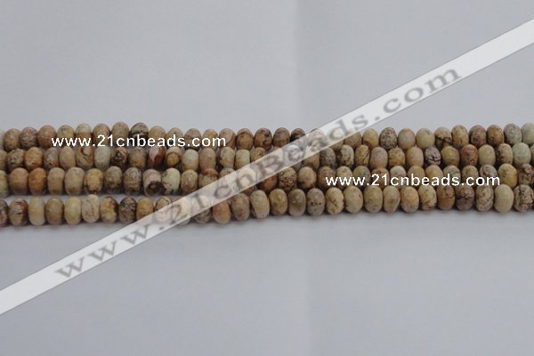 CPT270 15.5 inches 5*8mm rondelle picture jasper beads wholesale