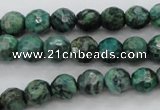 CPT303 15.5 inches 6mm faceted round green picture jasper beads