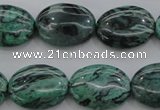 CPT319 15.5 inches 12*16mm oval green picture jasper beads