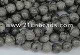 CPT352 15.5 inches 6mm round grey picture jasper beads wholesale