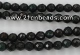 CPT401 15.5 inches 6mm faceted round green picture jasper beads