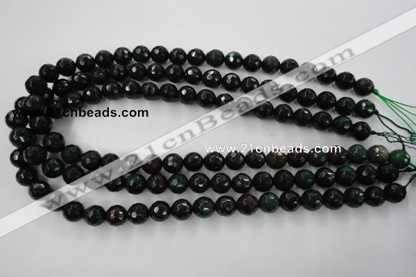 CPT403 15.5 inches 10mm faceted round green picture jasper beads