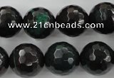 CPT406 15.5 inches 16mm faceted round green picture jasper beads