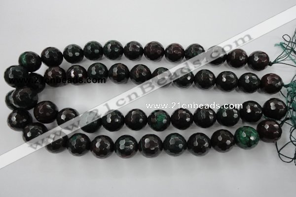 CPT406 15.5 inches 16mm faceted round green picture jasper beads