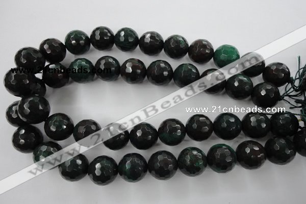 CPT407 15.5 inches 18mm faceted round green picture jasper beads