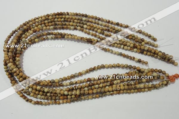 CPT450 15.5 inches 4mm round picture jasper beads wholesale