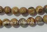 CPT452 15.5 inches 8mm round picture jasper beads wholesale