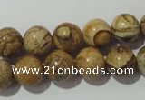 CPT454 15.5 inches 12mm round picture jasper beads wholesale