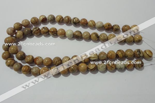 CPT454 15.5 inches 12mm round picture jasper beads wholesale