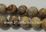 CPT455 15.5 inches 14mm round picture jasper beads wholesale