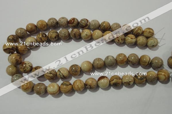 CPT455 15.5 inches 14mm round picture jasper beads wholesale