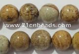 CPT456 15.5 inches 16mm round picture jasper beads wholesale