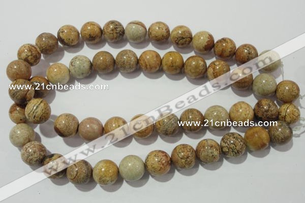 CPT456 15.5 inches 16mm round picture jasper beads wholesale