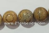 CPT458 15.5 inches 20mm round picture jasper beads wholesale