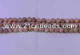 CPT521 15.5 inches 6mm round matte picture jasper beads