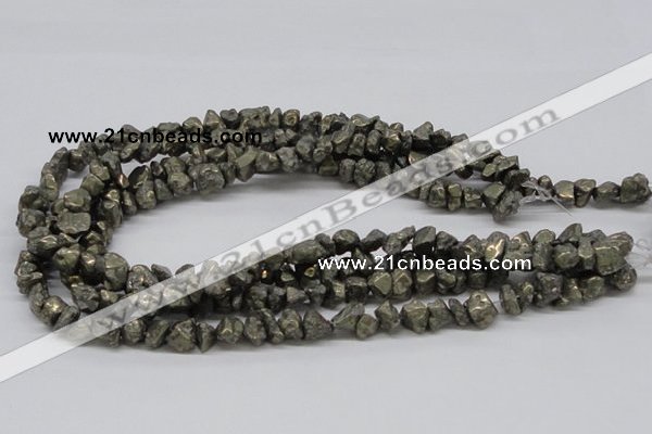 CPY02 16 inches 10mm nugget pyrite gemstone chip beads wholesale