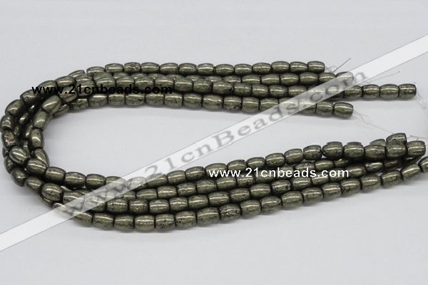 CPY09 16 inches 8*10mm drum-shaped pyrite gemstone beads wholesale