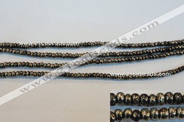 CPY100 15.5 inches 3*4mm rondelle pyrite gemstone beads wholesale