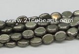 CPY11 16 inches 6*8mm oval pyrite gemstone beads wholesale