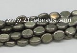 CPY11 16 inches 6*8mm oval pyrite gemstone beads wholesale