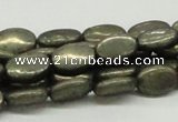 CPY12 16 inches 10*14mm oval pyrite gemstone beads wholesale