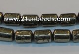 CPY122 15.5 inches 8*12mm tube pyrite gemstone beads wholesale