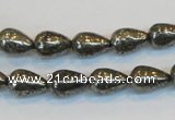 CPY132 15.5 inches 8*12mm teardrop pyrite gemstone beads wholesale