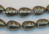 CPY133 15.5 inches 10*14mm teardrop pyrite gemstone beads wholesale