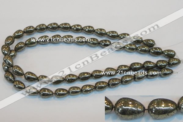 CPY133 15.5 inches 10*14mm teardrop pyrite gemstone beads wholesale