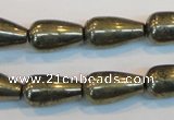 CPY134 15.5 inches 10*18mm teardrop pyrite gemstone beads wholesale