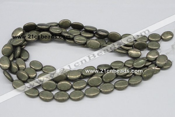 CPY14 16 inches 13*18mm oval pyrite gemstone beads wholesale