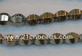 CPY142 15.5 inches 8*10mm rice pyrite gemstone beads wholesale