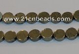 CPY151 15.5 inches 8mm coin pyrite gemstone beads wholesale