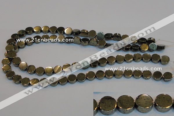 CPY152 15.5 inches 10mm coin pyrite gemstone beads wholesale