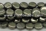 CPY16 16 inches 10mm coin pyrite gemstone beads wholesale