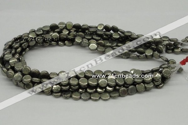 CPY16 16 inches 10mm coin pyrite gemstone beads wholesale