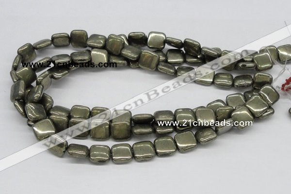 CPY21 16 inches 10*10mm square pyrite gemstone beads wholesale