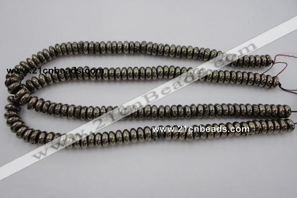 CPY211 15.5 inches 4*10mm rondelle pyrite gemstone beads wholesale