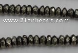 CPY215 15.5 inches 4*8mm faceted rondelle pyrite gemstone beads